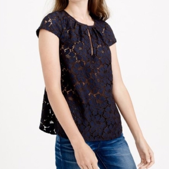 J. Crew Lace Capped Sleeve Top - Picture 5 of 8